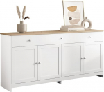 Sideboard, elutuba, Sideboard, valge puidumass, k&ouml;&ouml;gikapp, buffetkapp 3 hoiuruumi sahtlitega ja 4 uksega, kappide k&uuml;ljenduskapid elutuppa, s&ouml;&ouml;gituppa, esikusse, esikusse