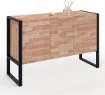 IDMarket - Ottawa Sideboard 110 cm 3 uksega puidust ja mustast t&ouml;&ouml;stuslikust disainist