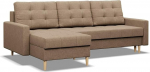Mebligo - Elma nurgadiivan magamisfunktsiooniga ja voodikastiga, universaalne nurgadiivan, L-kujuline (B x S x K) 223 x 140 x 88 cm, diivan elutoas, nurgadiivan, pruun (Lux 2)