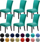 Howhic Sametist toolikatted s&ouml;&ouml;gitoa jaoks 6 t&uuml;ki komplekt, Stretchy s&ouml;&ouml;gitooli katted, pestavad k&ouml;&ouml;gitoolid Slipcovers, stiilne kaunistus koju ja bankettidele (t&uuml;rkiissinine, 6 t&uuml;kki)