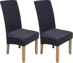 Colorxy Spandex kangast Stretch s&ouml;&ouml;gitool Slipcovers Home Decor Set of 4, Velvet, Dark Grey, 2-Large US