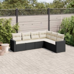 Garten Sofa Set 6-TLG. aus PE Rattan mit Stauraum und wasserabweisendem Beutel als Gartenm&ouml;bel Set