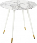 Beliani Gutiere glamuurne s&ouml;&ouml;gilaud MDF marmorist / valge &uuml;mmargune l&auml;bim&otilde;&otilde;t 80 cm metallist jalad