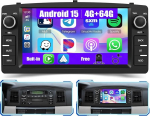 [4G + 64G] Inefala Android 15 autoraadio Toyota Corolla E120 2000-2006/E130 2004-2007 juhtmevaba Carplay Androidiga, 7-tolline puutetundlik raadio koos GPS WiFi RDS Bluetooth EQ SWC tagurduskaamera mikrofoniga