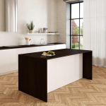 VE.CA Sophia Kitchen Island - Gloss White - Kitchen Cabinet - Ideal for a Complete Kitchen - Ideal as a Dining Table - Made in Italy (Wenge)