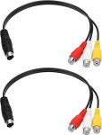 S-Video kaabel 4 Pin S-Video Male to 3 RCA Female Composite Adapter Converter Transmission for TV Receiver Monitor 2 Pack