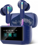 ZYHKON Bluetooth k&otilde;rvaklapid koos puuteekraaniga, k&otilde;rvaklapid juhtmevabad Bluetooth 5.4 koos ANC/ENC mikrofoniga koos m&uuml;rasummutusega, 48H HiFi Stereo k&otilde;rvaklapid 5 EQ režiimiga, IP7 veekindel, USB-C, sinine