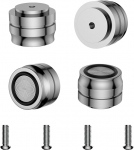 HiFi k&otilde;larite jalad, 33 x 22 mm neeldurijalad, h&otilde;bedased, 4 tk, alumiiniumist jalad, tahke seadme jalad, HiFi, subwooferile, plaadim&auml;ngijale, v&otilde;imendile, CD-m&auml;ngijale jne.