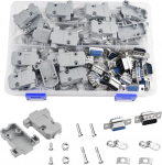 WMYCONGCONG 30 St&uuml;ck DB9 L&ouml;tverbinder 9 Pin Stecker und Buchse D-Sub L&ouml;tverbinder mit Kunststoffabdeckung Geh&auml;use