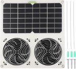Solar Dual Fans for Outside Attic Roof Vent, Outdoor Weatherproof Solar Panel Exhaust Vent Fan, Portable Solar Panel Pet Fan Kit