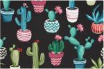 Stoff-Tischsets, waschbare Tischsets f&uuml;r Esstisch, 6er-Set,Sukkulente Blumentopf Kaktus