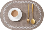 Fortschrittliches Tischset aus Leder, modisches Tischset, Esstischzubeh&ouml;r, unverzichtbar for Esstische, Heimdekoration, elegantes Design, Oberfl&auml;chenschutz, bereichert das Esserlebnis(Chain coffee)