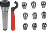 ER25 Spring Clamps Morse ER25 Spring Clamps Morse Taper Collet Chuck Holder Taper Connection Shaft with ER Wrench Morse Taper Tool Holder for Industrial