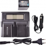 DSTE&reg; 2 Pack asendusaku NP-FV100 + LCD Dual Charger, mis &uuml;hildub Sony DCR-SR15, DCR-SR21, DCR-SR68, DCR-SR88, DCR-SX15, DCR-SX21, DCR-SX44, DCR-SX45, DCR-SX63, DCR-SX65, DCR-SX88 mudelitega.