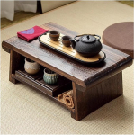 GMTstore Tatami laud Jaapani p&otilde;randalaud Antiikne laud Meditatsiooniteelaud Multifunktsionaalne kaasaskantav madal laud p&otilde;randateelaud (v&auml;rv : pruun, S : 60x35x24cm)