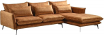 KAWOLA Skye nurgadiivan parempoolne Chaise Longue Velvet Cognac