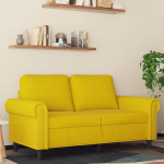 Willood 2-kohaline diivan Lounge diivan diivan k&auml;etugedega seljapatjadega elutoa diivan disain diivan metallist raam istumis m&ouml;&ouml;bel kaks istekohta multi diivan kollane 120 cm sametne