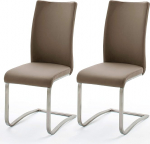 Robas Lund Schwinger Arco 2-osaline komplekt Roostevabast terasest raam/ehtne nahk&uuml;mbris/peaaegu 43 x 103 x 52 cm cappuccino