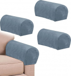 LINGXIYA Armrest Covers Set of 4, Stretch Velvet Armrest Covers toolidele / diivanitele, Spandex pol&uuml;ester, libisemiskindlad k&auml;e katted m&ouml;&ouml;bli kaitsmiseks, Stone Blue