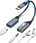 Magnetiline 2-in-1 USB C kuni 3,5 mm k&otilde;rvaklappide audiojaam ja kiirlaadimisadapter Splitter Converter Dongle Aux kaabli tarvikud iPhone 16 15 Pro Max'ile