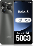 invens Halo 5 Smartphone Ohne leping - 7GB(4+3)+64GB /256GB Android 14 Handys, 6,52 Zoll Bildschirm 5000mAh Handy G&uuml;nstig, 16MP+8MP Kamera, 4G Dual SIM/Face ID/GPS/3.5mm Jack Graphitgrau