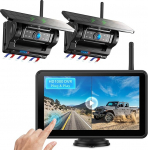 eRapta 2 magnetilist p&auml;ikesepoolset tagurduskaamerat juhtmevaba 7-tollise 1080P puuteekraaniga: 12000 mAh aku, 1 minutiline DIY paigaldus, IP69K veekindlad tagurduskaamerad matkaauto, haagissuvila jaoks