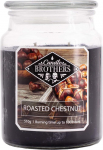 Candle Brothers Suur l&otilde;hnak&uuml;&uuml;nal klaasist, r&ouml;stitud kastanipuu, 2-pulga k&uuml;&uuml;nal klaasist, sandlipuu l&otilde;hnak&uuml;&uuml;nal, pikk p&otilde;lemisaeg (100 H), mustad k&uuml;&uuml;nlad (510 g)