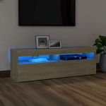TV kapp LED valgustusega, Sonoma tammepuust, 120 x 35 x 40 cm, mitmekihiline puit, TV kapp, LED kapp, LED kapp, uksega salongim&ouml;&ouml;bel, TV kapp, TV m&ouml;&ouml;bel, TV m&ouml;&ouml;bel