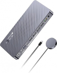 AV Access 8K KVM l&uuml;liti 2 monitori 2 arvutit s&uuml;learvuti ja m&auml;ngude jaoks PC/Mac mini, 100W PD, GbE, 4xUSB 3.2 10Gbps USB C Hub, KVM dokkimisjaam Dual Monitor 8K@60Hz/4K@165Hz, Audio, SD, Remote Switch