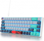 SOLIDEE mehaaniline m&auml;nguklaviatuur 65 protsenti, 68 klahvi kompaktne mehaaniline klaviatuur RGB taustavalgustus, 65-protsendiline klaviatuur mehaaniline QWERTY, punane l&uuml;liti Win / Mac PC s&uuml;learvutile (68 Shark)