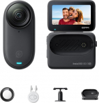 Insta360 GO 3S 64GB Night Black - Kaasaskantav 4K minikaamera k&auml;ed-vabad POVs igal pool stabiliseerimine, 140min aku, 10m veekindel, AI t&ouml;&ouml;tlus, Apple Find My, Vlogide jaoks