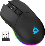KLIM Blaze - laetav traadita RGB m&auml;nguhiir - suure t&auml;psusega sensor pika aku elueaga - reguleeritav kuni 10000 DPI - kaabliga ja traadita hiire režiim (must)
