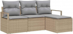 Rantry 4-teiliges Garten Sofa Set mit Kissen Beige Poly Rattan Gartenlounge Model3354999