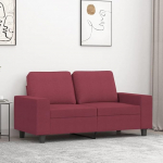 Juroupi 2-Sitzer-Sofa Diivan 2 Sitzer Loveseat Diivanid F&uuml;R Wohnzimmer Diivan Loveseats Weinrot 120 cm Stoff - 359389