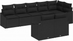 Rantry Garten-Sofa-Set Set mit 8 Schwarz Rattan Vier-Sitzer Outdoor-Sofa Gartenlounge Model3346773