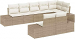 Rantry 8-teiliges Garten Sofa Set mit Kissen Beige Poly Rattan Gartenlounge Model3347111