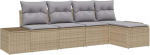 5-teiliges Garten-Sofa-Set mit Kissen Beige Poly-Rattan Gartenlounge Model3355689