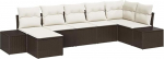 7-teiliges Garten-Sofa-Set mit Kissen Braun Poly-Rattan Gartenlounge Model3355817