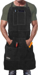 DIMWELD Leather Welding Apron for Men Flame Retardant Thermal Workshop Welding Apron Adjustable Protective Clothing with 6 Tool Pockets