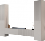 Mirjan24 Cholon II Wall Unit, Modern Living Room Set, Wall Cabinet, Display Cabinet, TV Lowboard (Cashmere)