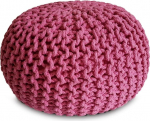 Amago home Knitted Stool Pouf Diameter 45 or 55 cm Floor Cushion Seat Pouf XXL Cotton Sustainable Size Diameter 45 cm Pink