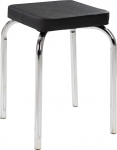 Stool, Metal Stool, Stacking Stool, Black, Metal, Faux Leather