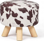 Homebeez &uuml;mmargune sametist Ottomani jalatugi V&auml;ike libisemiskindlate jalgadega jalatugi (pruun lehm)