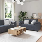 Gecheer 2-teiliges Sofa-Set mit Kissen, dunkelgrauer Samt, Wohnzimmer Polstersofa Couch f&uuml;r Apartment B&uuml;ro G&auml;stezimmer Schlafzimme3324750