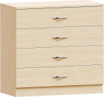 Vida Designs - m&auml;nnipuidust - 4 sahtlit metallist k&auml;epideme ja juhikutega - unikaalne sahtlihoidja, mis takistab painumist - magamistoam&ouml;&ouml;bel Riano, m&auml;nd, 72 x 36 x 75 cm