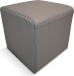 Quattro Meble Toledo Smog Real Leather Stool 40 x 40 x 40 cm Cowhide Seat Cube Upholstered Footstool Real Leather Puff