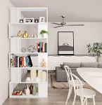 Festnight raamaturiiul / ruumijaotur valge 80 x 24 x 192 cm puitlaastplaat