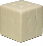 Cortesi Home Braque Tufted Cube Ottoman, Ivory