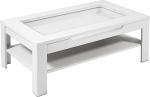byLIVING Ralph kohvilaud Kaasaegne diivanilaud klaasist lisa ja suure sahtliga, valge / k&uuml;ljelaud, millel on palju hoiuruumi / W 110 x K 43 x S 67 cm