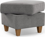 CAVADORE Wyk Storage Stock / Ottoman / 58 x 48 x 58 / Chenille Grey